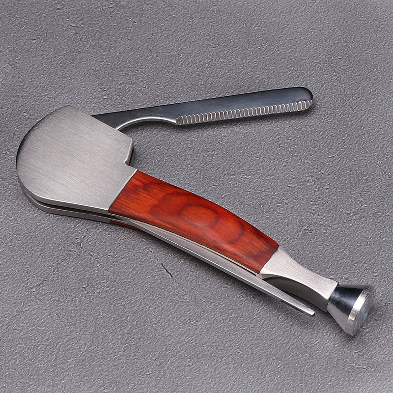 Forten 3-u-1 nož za duhan sa škrabom, metal i drvo, oprema za pušenje lule