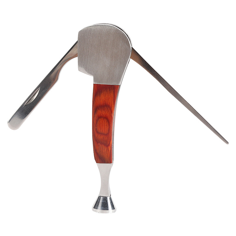 Forten 3-u-1 nož za duhan sa škrabom, metal i drvo, oprema za pušenje lule