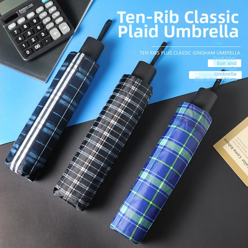 Trīsdēļu lietussargs diviem pieaugušajiem, poliestera audums, 10 tērauda ribas, tērauda stabs un rokturis, mehānisks atvērums, pretvējš, logotipa drukāšana un pielāgošana pieejama