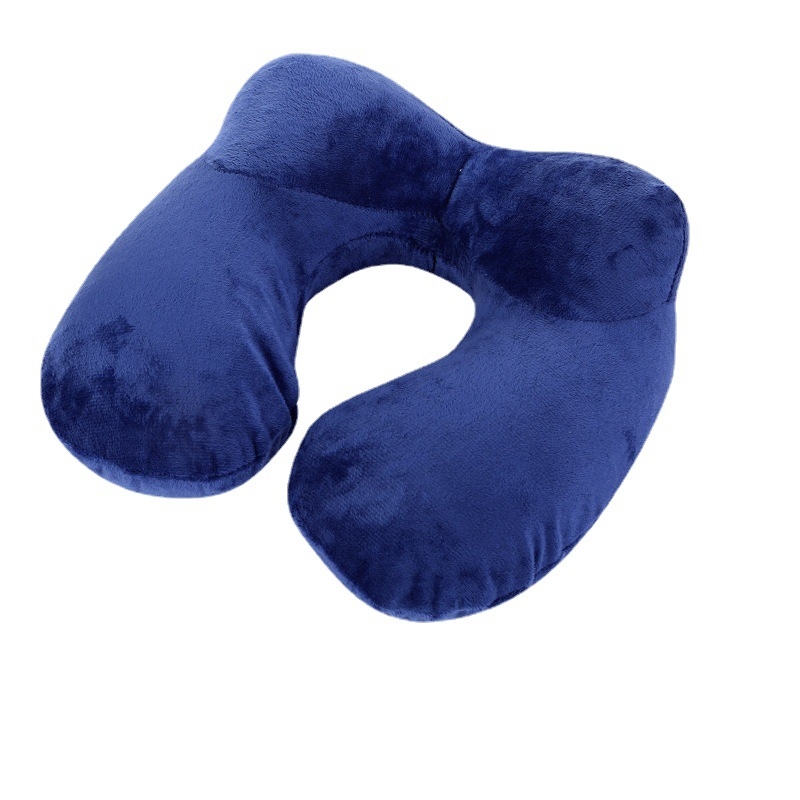 Nafukljivi U-oblik jastuk za vrat s punjenjem od poliester vlakana i presvlakom od južno-korejskog velura, moderni minimalistički stil, putni jastuk, težina do 0,5 kg