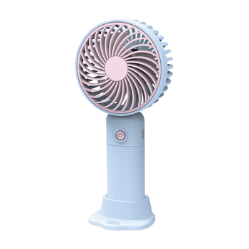 USB įkraunamas stalinis mini ventiliatorius su telefono laikikliu, 3 mentelės, 3 greičiai, triukšmas 36-45 dB