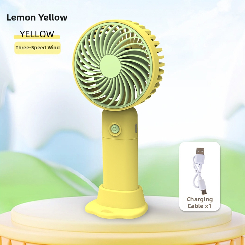 USB įkraunamas stalinis mini ventiliatorius su telefono laikikliu, 3 mentelės, 3 greičiai, triukšmas 36-45 dB