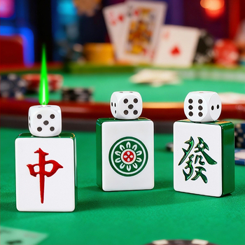 Tsinkide sulamist tuluke, pöörlevate kaardike ja mahjongi kujundusega, tuulekindel, dekoratiivne, reguleeritav leek (AW906)