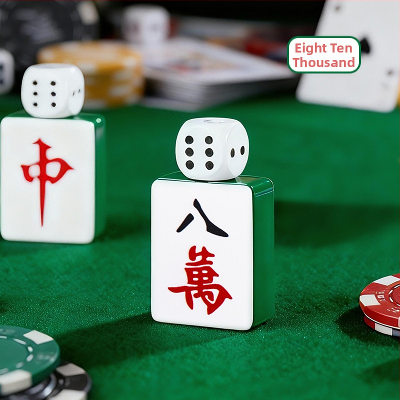 Tsinkide sulamist tuluke, pöörlevate kaardike ja mahjongi kujundusega, tuulekindel, dekoratiivne, reguleeritav leek (AW906)