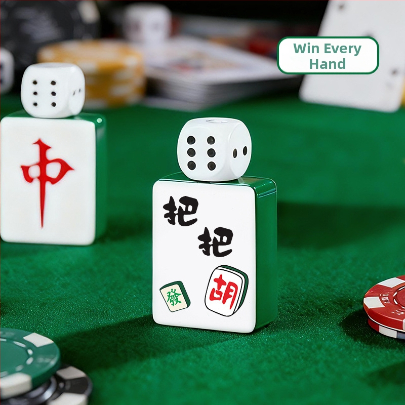 Tsinkide sulamist tuluke, pöörlevate kaardike ja mahjongi kujundusega, tuulekindel, dekoratiivne, reguleeritav leek (AW906)