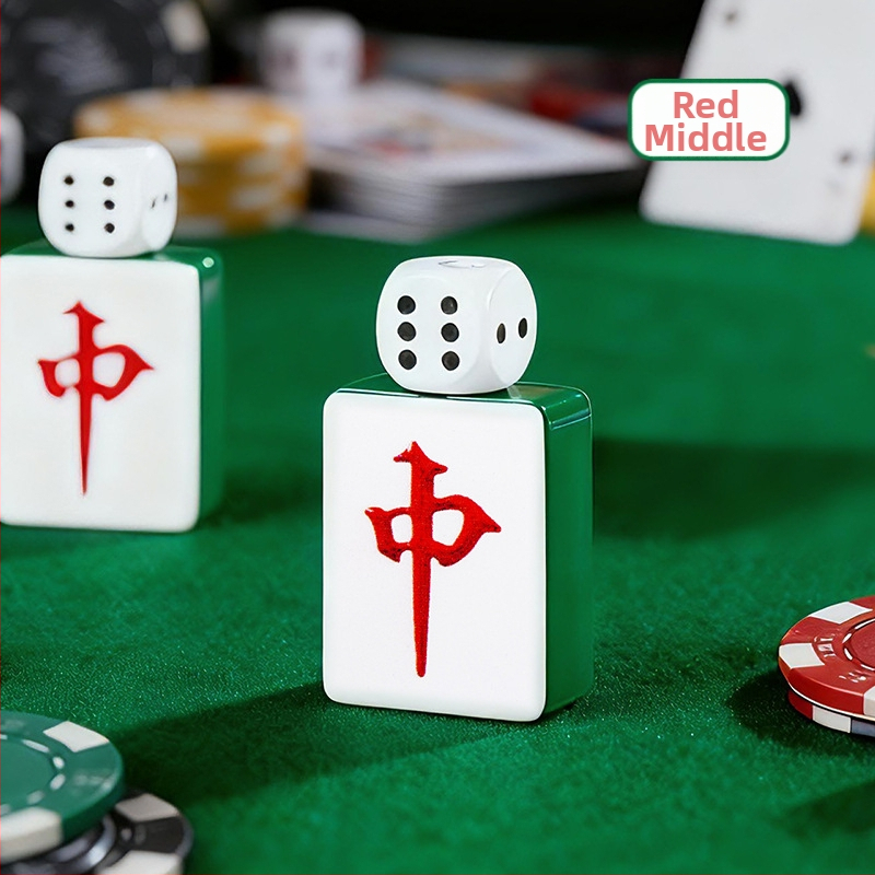 Tsinkide sulamist tuluke, pöörlevate kaardike ja mahjongi kujundusega, tuulekindel, dekoratiivne, reguleeritav leek (AW906)