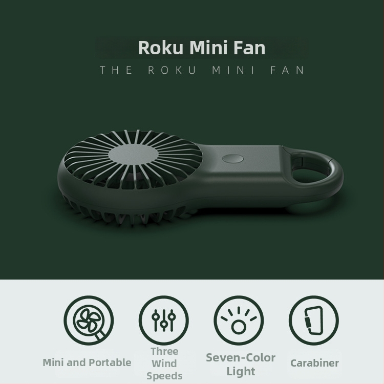 Käeshoitav USB mini ventilaator sisseehitatud akuga, 3 kiirust, 5V 2W, tööaeg 3–6 tundi