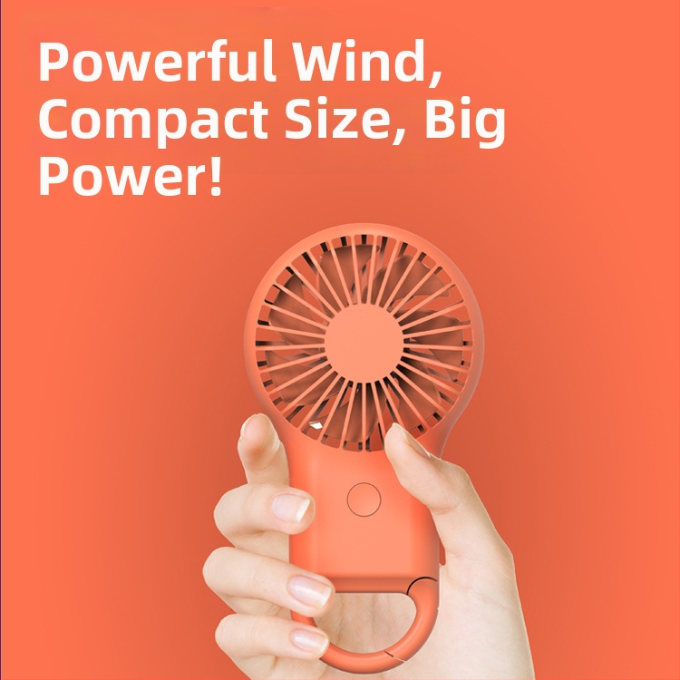 Käeshoitav USB mini ventilaator sisseehitatud akuga, 3 kiirust, 5V 2W, tööaeg 3–6 tundi