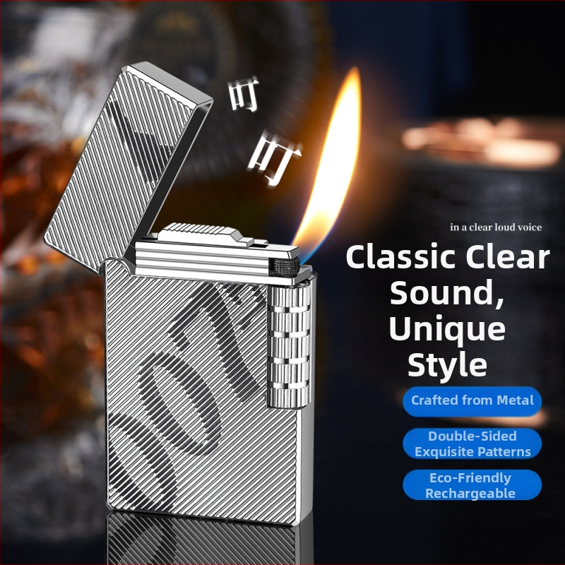 Metalinė uždegimo priemonė su butanu, daugkartinis naudojimas, japonų stiliaus minimalistinis dizainas; dovana vestuvėms, gimtadieniams ir festivalams