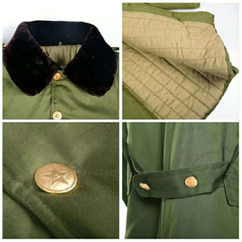 Uniszex pamut téli kabát katonai stílusban, szélvédett és meleg (Pamut; Légáteresztő; Meleg; Nedvesség-elvezetés; Tél)