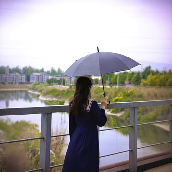 Aegis garās rokas reklāmas lietussargs, 8 ribu dzelzs rāmis, plastmasas audums, pilnībā automātiska atvēršana, iespējama logotipa drukāšana