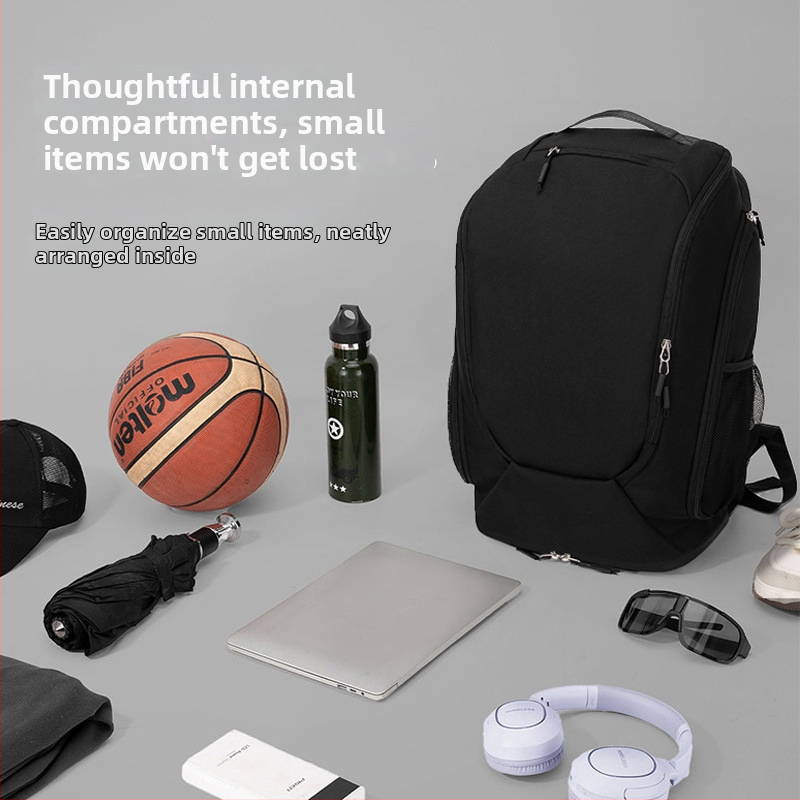 Krepšinio kuprinė su atskiru batų skyriumi ir keliomis kišenėmis — Oxford Cloth medžiaga, individualus logotipas, logotipo spauda, personalizavimo technikos