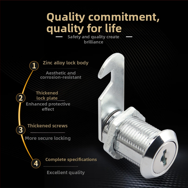 Atvilktņu slēdzene, cinkā sakausējuma cilindriskā slēdzene, derīga atvilktnēm, skapja durvīm un sadales kastēm, jauns ķīniešu stils