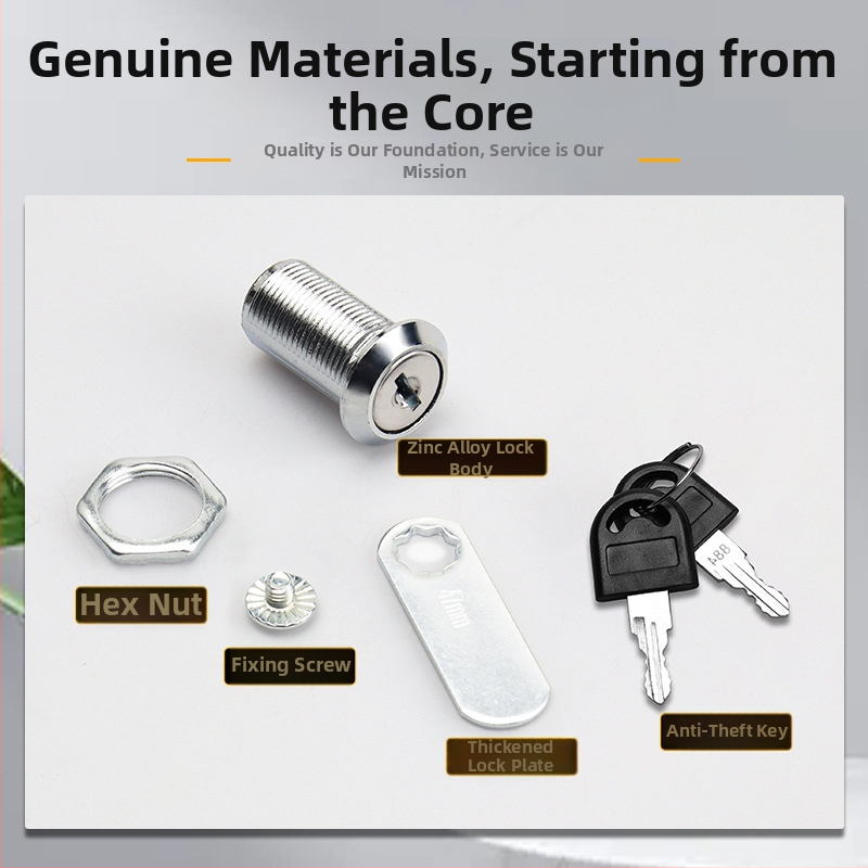 Atvilktņu slēdzene, cinkā sakausējuma cilindriskā slēdzene, derīga atvilktnēm, skapja durvīm un sadales kastēm, jauns ķīniešu stils