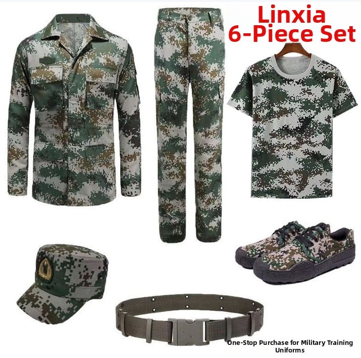 Kamuflaažtrenniiri komplekt – Ühiskasutus täiskasvanutele, Keemilistekiudude segu, hingav, kulumiskindel, plekivastane ja kergesti puhastatav, kõikideks hooaegadeks, Nr 0723