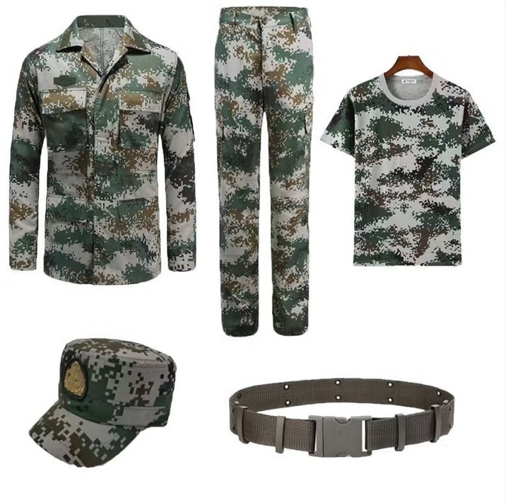 Kamuflaažtrenniiri komplekt – Ühiskasutus täiskasvanutele, Keemilistekiudude segu, hingav, kulumiskindel, plekivastane ja kergesti puhastatav, kõikideks hooaegadeks, Nr 0723