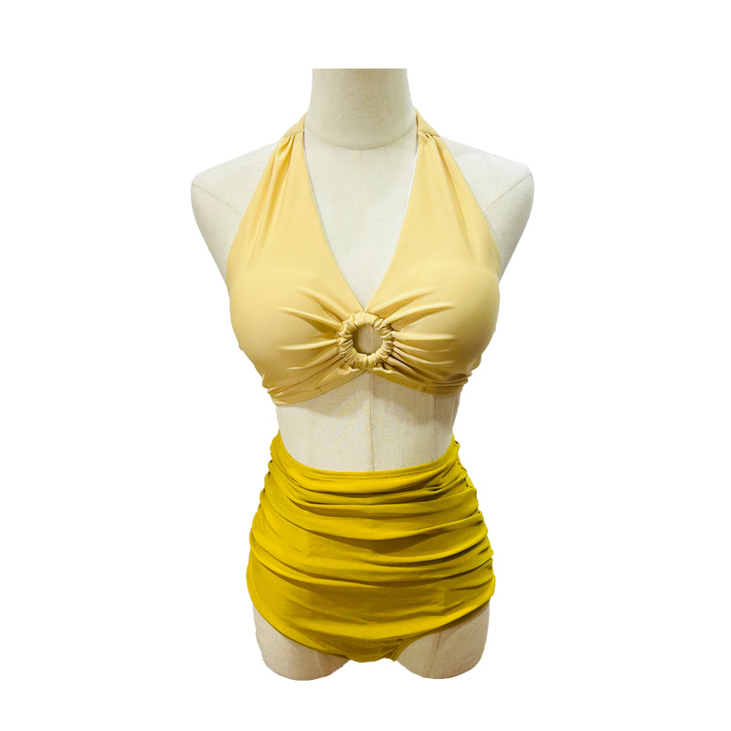 Trojdielny bikini set s vypchávkou na vrchnom diely, bez chrbta, nylon 81%