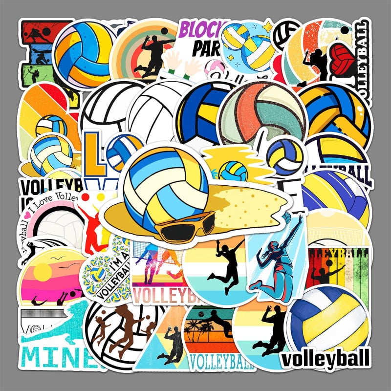 Li Lei nálepky na volejbal – na batožinu, notebook, kolobežku, auto a motocykel; Štýl Lovable Wind; Spracovanie: offset tlač
