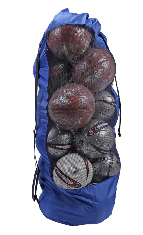Kamuolių laikymo krepšys futbolui, krepšiniui ir tinkliniam sportui – tvirta Oxford tinklelio medžiaga, tinkamas lauko naudojimui, talpa 15–25 kamuolių, pritaikoma, prekės ženklas Heavenly