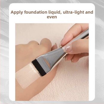 Meigiharja lamepea, mitmekülgne kasutus: aluseks toonile, näomaski ja peitekreemile; sünteetilised karvad, plastikkäepide, pikk käepide, 1 tk, Hengrun