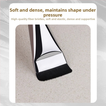 Meigiharja lamepea, mitmekülgne kasutus: aluseks toonile, näomaski ja peitekreemile; sünteetilised karvad, plastikkäepide, pikk käepide, 1 tk, Hengrun