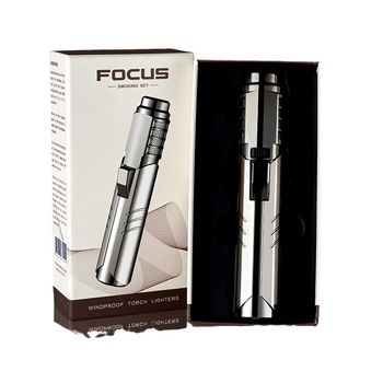 Metalni butanski zapaljivač s otpornošću na vjetar — za zavarivanje i vanjsku upotrebu, Focus brand, mogućnost ispisa logotipa