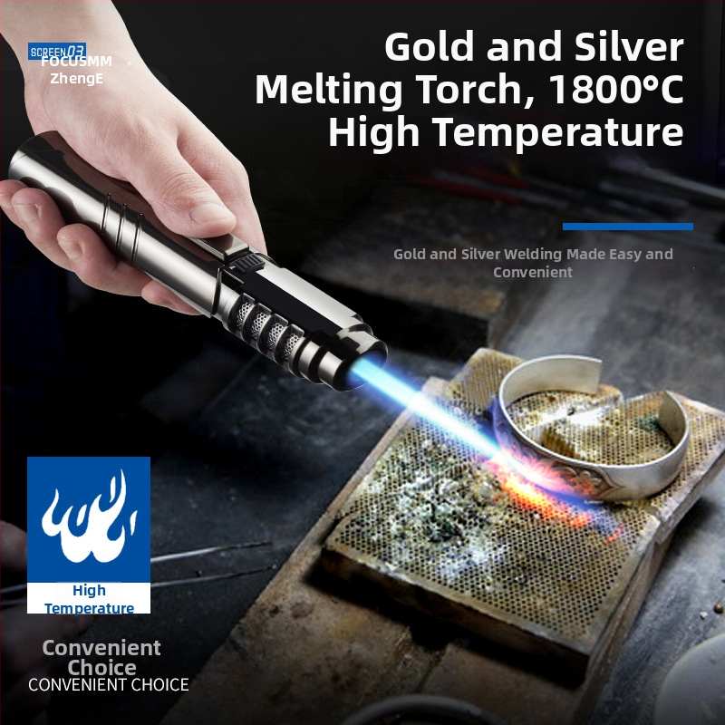 Metalni butanski zapaljivač s otpornošću na vjetar — za zavarivanje i vanjsku upotrebu, Focus brand, mogućnost ispisa logotipa