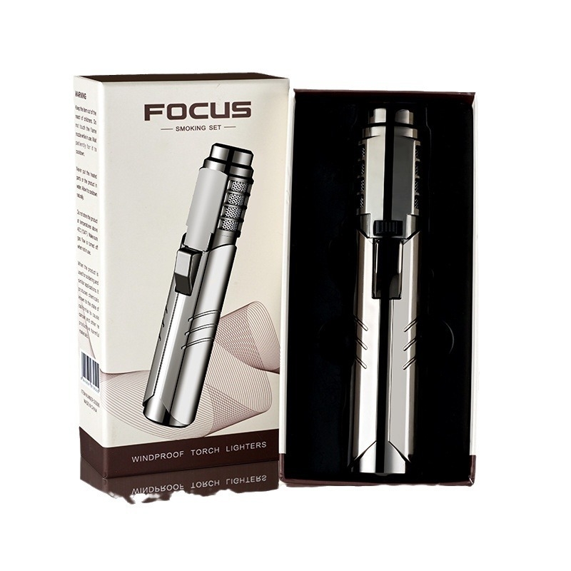Metalni butanski zapaljivač s otpornošću na vjetar — za zavarivanje i vanjsku upotrebu, Focus brand, mogućnost ispisa logotipa