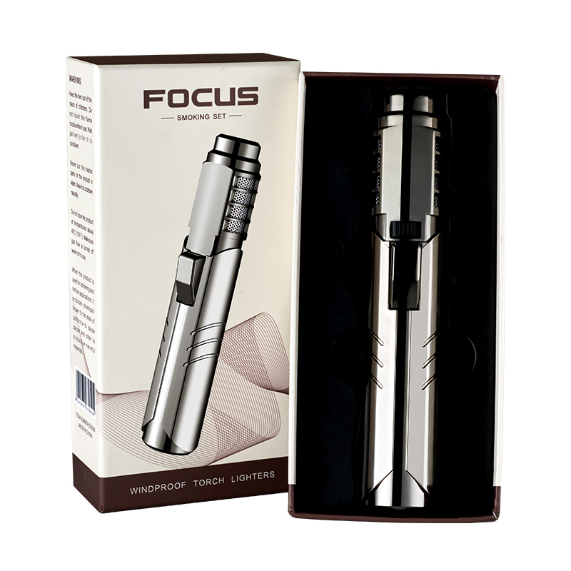 Metalni butanski zapaljivač s otpornošću na vjetar — za zavarivanje i vanjsku upotrebu, Focus brand, mogućnost ispisa logotipa