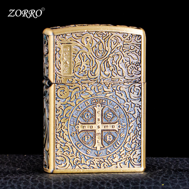 ZORRO790 керосинова запалка, метално тяло, медно ядро, ветрозащитена, едночастова конструкция