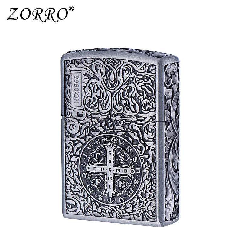 ZORRO790 керосинова запалка, метално тяло, медно ядро, ветрозащитена, едночастова конструкция