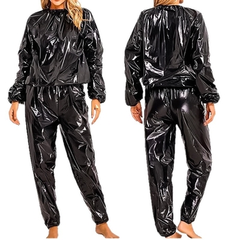 Unisex PVC sauna odijelo za fitness i trčanje – tkanina PVC s vinil kloridom, jednofarbni uzorak, nošenje kroz cijelu godinu
