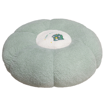 Pliušinis pagalvė su augalų raštu, futono stiliaus nugaros atrama ir juosmens parama; PP medvilnės užpildas; tinkama miegamajam, studijai ir biurui.