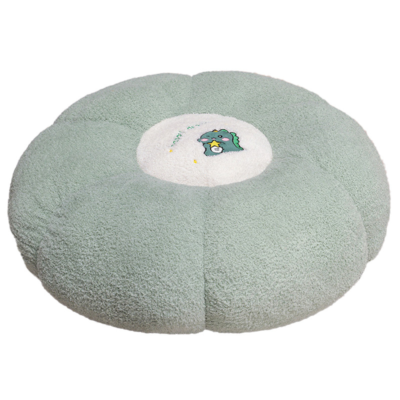 Pliušinis pagalvė su augalų raštu, futono stiliaus nugaros atrama ir juosmens parama; PP medvilnės užpildas; tinkama miegamajam, studijai ir biurui.