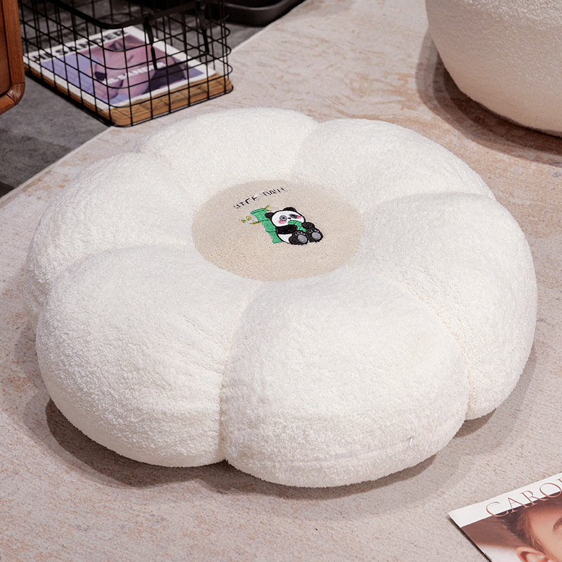 Pliušinis pagalvė su augalų raštu, futono stiliaus nugaros atrama ir juosmens parama; PP medvilnės užpildas; tinkama miegamajam, studijai ir biurui.