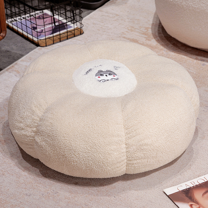 Pliušinis pagalvė su augalų raštu, futono stiliaus nugaros atrama ir juosmens parama; PP medvilnės užpildas; tinkama miegamajam, studijai ir biurui.