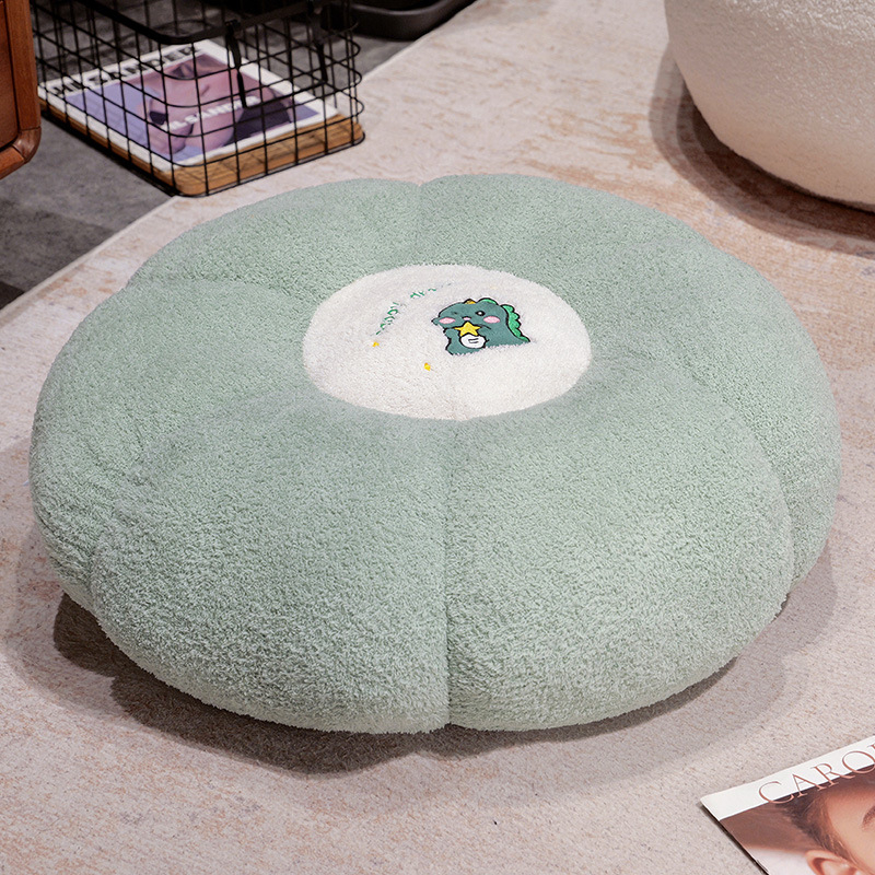 Pliušinis pagalvė su augalų raštu, futono stiliaus nugaros atrama ir juosmens parama; PP medvilnės užpildas; tinkama miegamajam, studijai ir biurui.