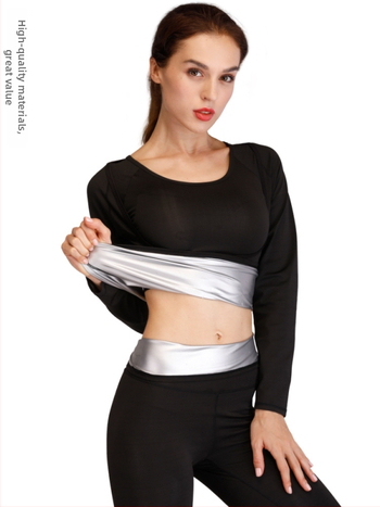 Naiste Lycra fitness komplekt koos toppi ja püksidega – ühtlane värv; 82% polüester, 18% spandeks; vooder hõbedase kilega 100; sobib kõigile aastaaegadele; jooksu ja treeningu jaoks