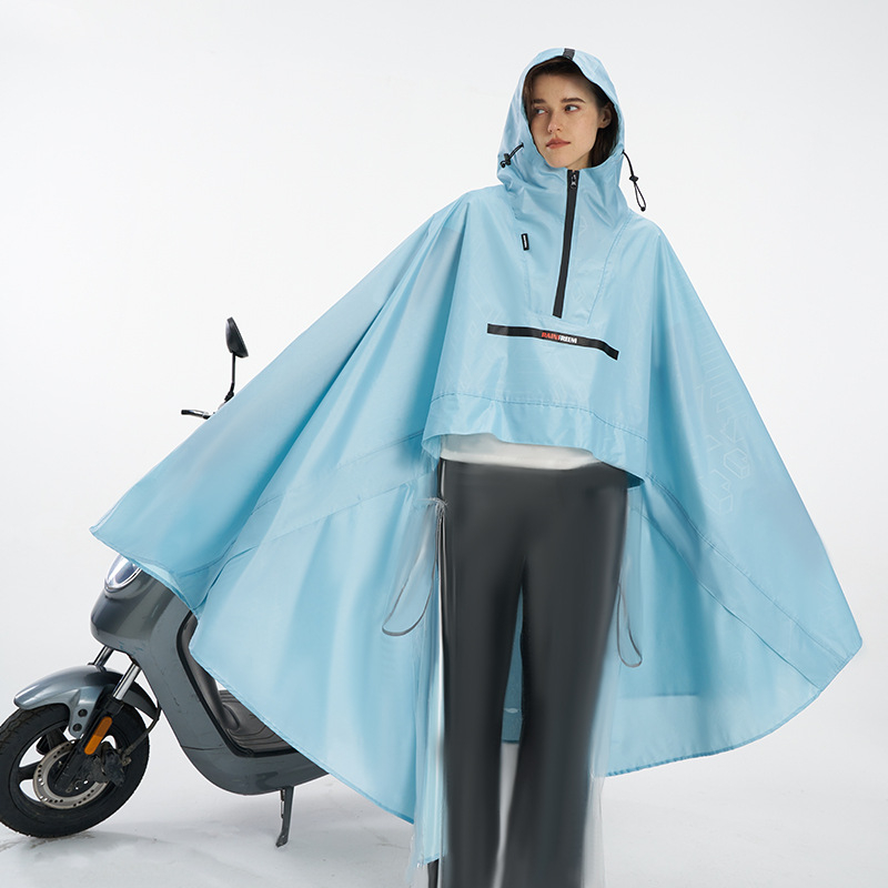 Poncho de ploaie pentru motocicletă electrică, din țesătură Oxford – corp întreg, reflectorizant, strat impermeabil cu adeziv PVC, logo personalizabil