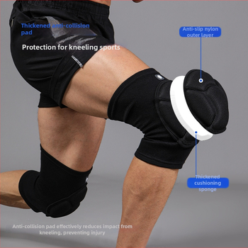 Προστατευτικά γονάτων για αθλήματα με EVA παχύτερη προστασία σε σχέδιο καβουκιού, αντίκτυπου, εξωτερικό νάιλον, επένδυση πολυεστέρα; κατάλληλα για βόλεϊ, χορό και ρολλερ σκέιτινγκ για ενήλικες