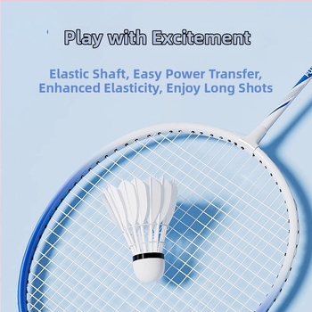 Set badmintonových rakiet – rám železného zliatiny, nylonové struny, priamy úder, set pre singles aj doubles, pre začiatočníkov