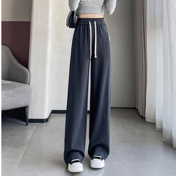 Naiste sirged lõikega püksid, kõrge vöökoht, pikad, polüester, kerge venivus, igapäevane, sügis 2025