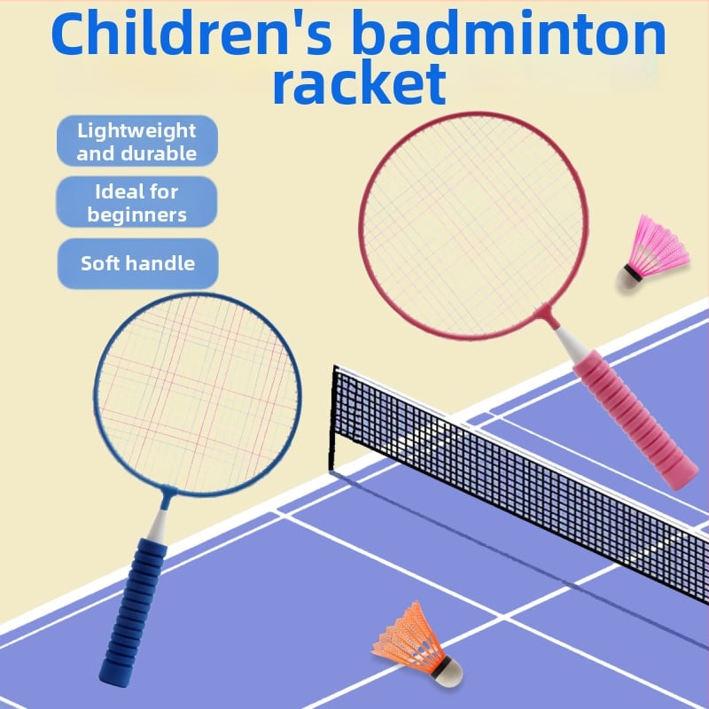 Lastele mõeldud sulgpallitrakettide komplekt – kahekordsed raketid, raami materjal raua sulam, kaal 95–100 g, külgsuunaline löök, sobib lauamängudeks ja sulgpalliks