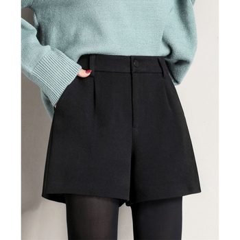 Pantaloni casual dama, talie înaltă, croială dreaptă, lungime trei sferturi, țesătură groasă, colecția de iarnă 2023