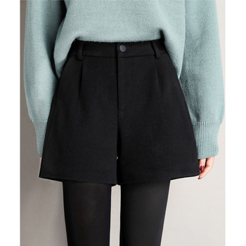 Pantaloni casual dama, talie înaltă, croială dreaptă, lungime trei sferturi, țesătură groasă, colecția de iarnă 2023