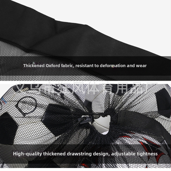 Nešiojama kamuolių tinklinė krepšys su pečių diržu futbolui, krepšiniui ir tinkliniams žaidimams; Oxford audinys; tinkamas sportui ir lauke