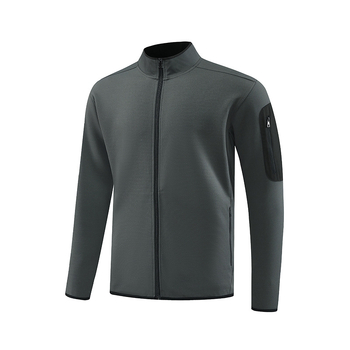 Vyrų lauko vėjinė striukė su stovimu kaklu, ilgomis rankovėmis, tampri poliesterio-spandekso medžiaga 96/4, ruduo