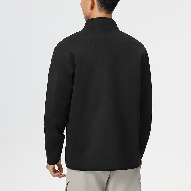 Vyrų lauko vėjinė striukė su stovimu kaklu, ilgomis rankovėmis, tampri poliesterio-spandekso medžiaga 96/4, ruduo