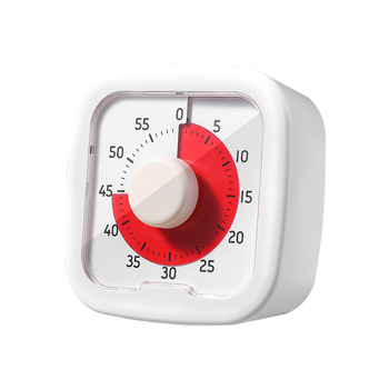 Vizualni timer za domaću zadaću učenika, s analognim pokazivačem i kronografom, kvadratno plastično kućište, automatski mehanički pogon