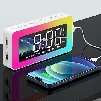 LED budík s USB napájaním, snooze funkcia, nočné svetlo, 24-hodinový displej